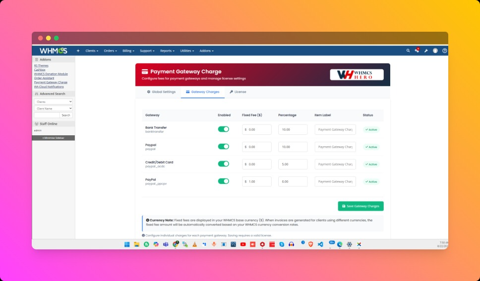 Gateway Wise Charge...